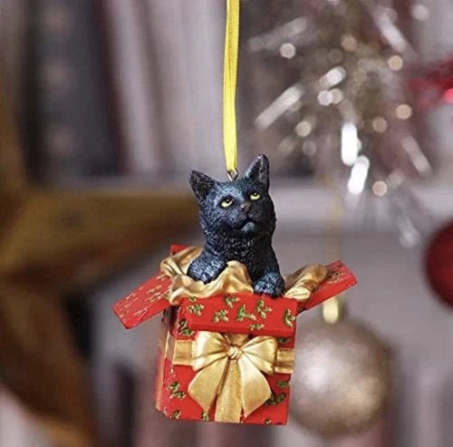 Nemesis Now Lisa Parker Present Black Cat Hanging Ornament